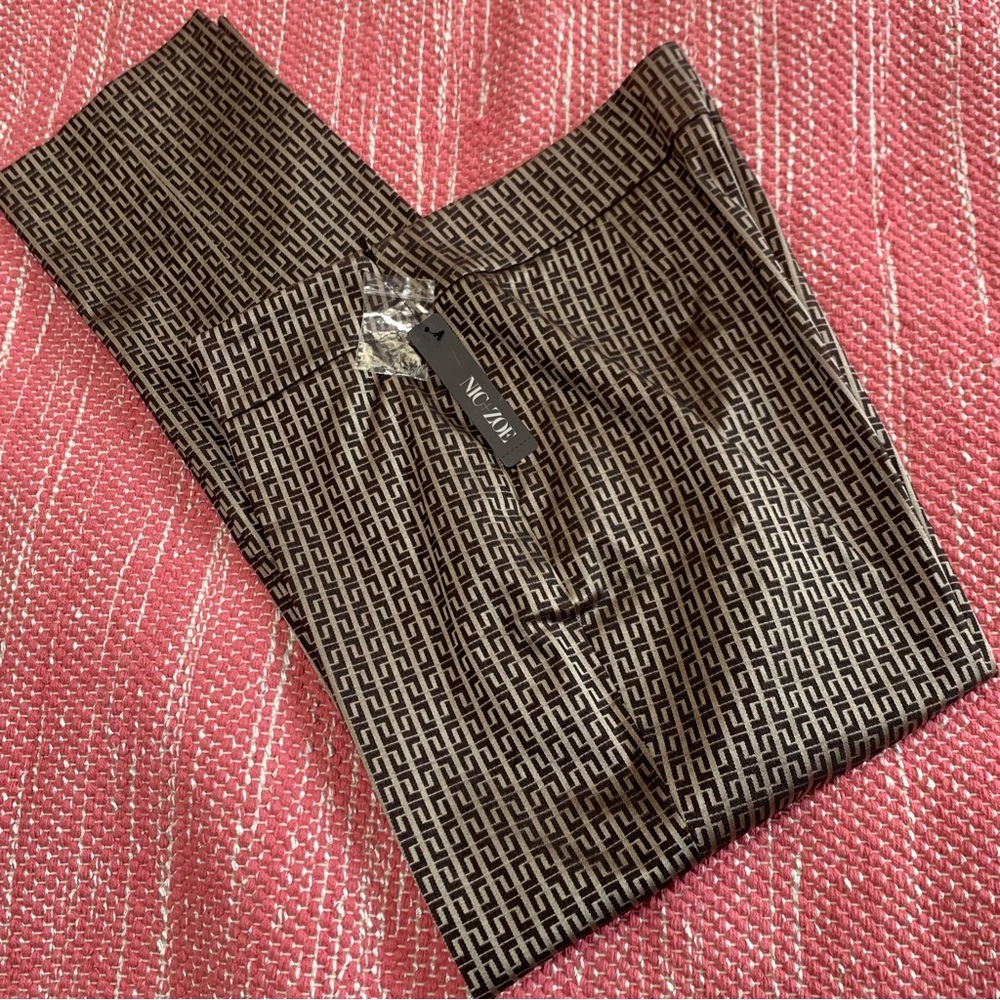 Nic + Zoe Geometric Jacquard Dress Pants size 12 - Picture 9 of 13